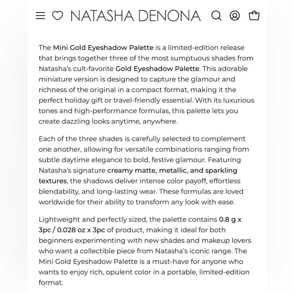 NATASHA DENONA BABY GOLD EYESHADOW PALETTE - BRAND NEW in the box! - Picture 10 of 15